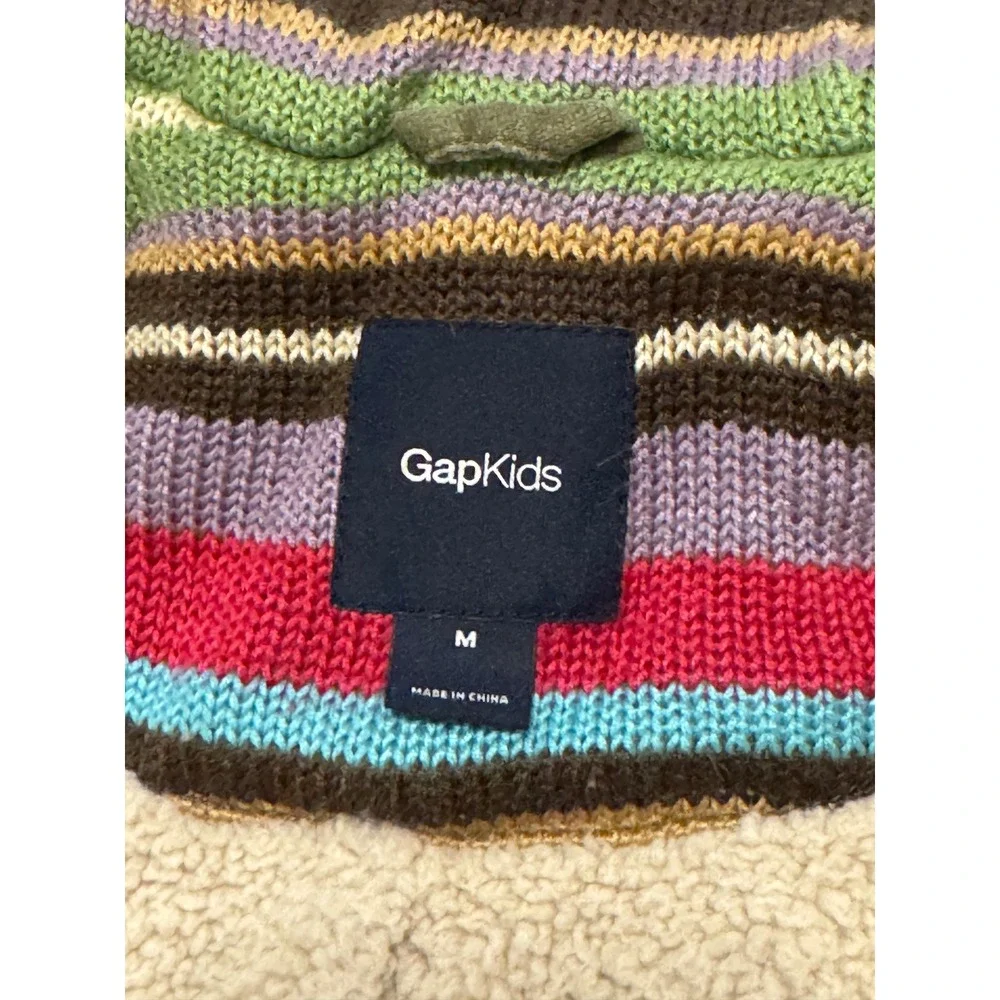 GapKids Girls Olive Green Corduroy Hooded Jacket Sherpa Lined Size M‎ 7/8?